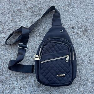 Small Basic Black Quilted Sling Bag